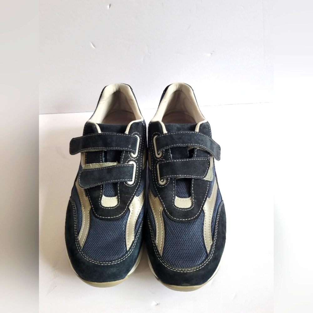 SAS JV Mesh Men's Pre-owned Adjustable Comfort Walking Sneakers Size 12 Blue